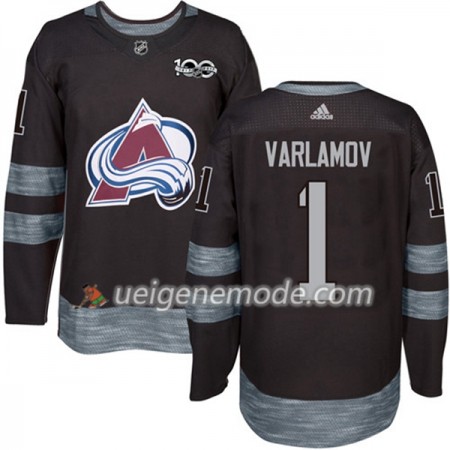 Herren Eishockey Colorado Avalanche Trikot Semyon Varlamov 1 1917-2017 100th Anniversary Adidas Schwarz Authentic
